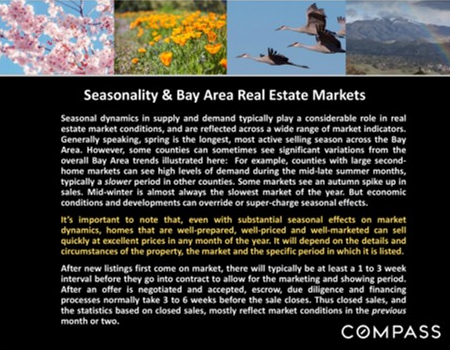 Seasonality and Bay Area Real Estate Markets 